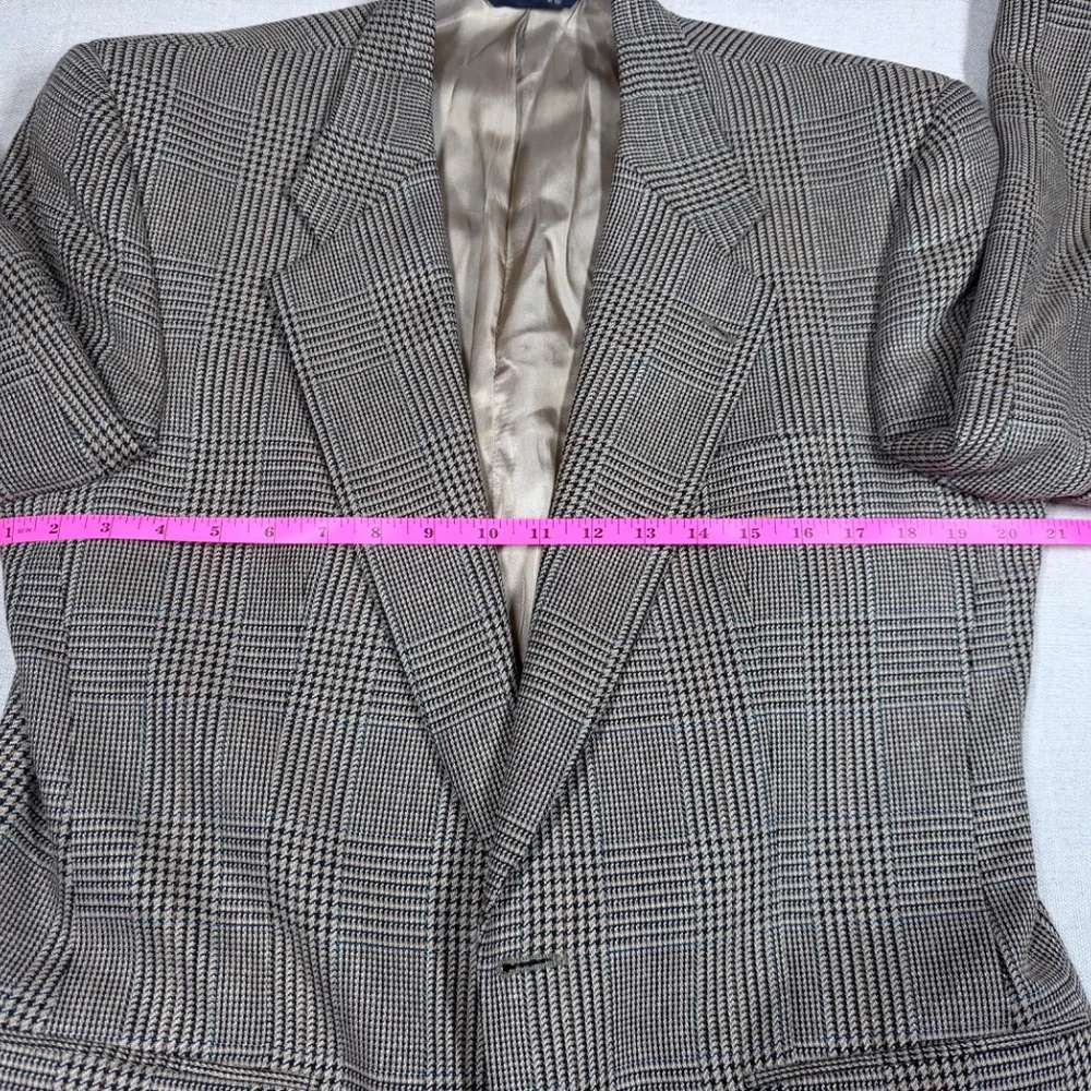Burberrys‎ Vintage Wool Blazer Glen Plaid Tailored Jacket 44R